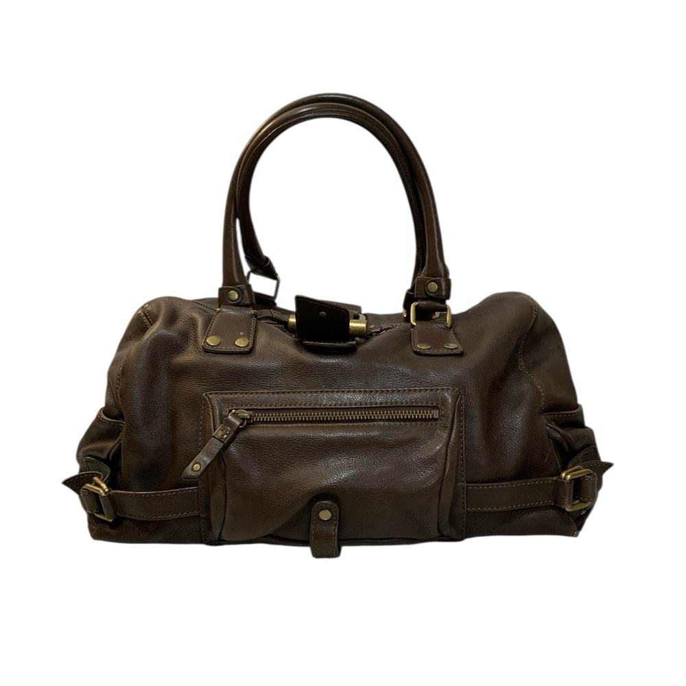 Ellen Tracy Women’s Brown Leather Paddington Handbag